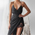 Dress Lace Irregular Deep V Neck Strap Formal - menochic